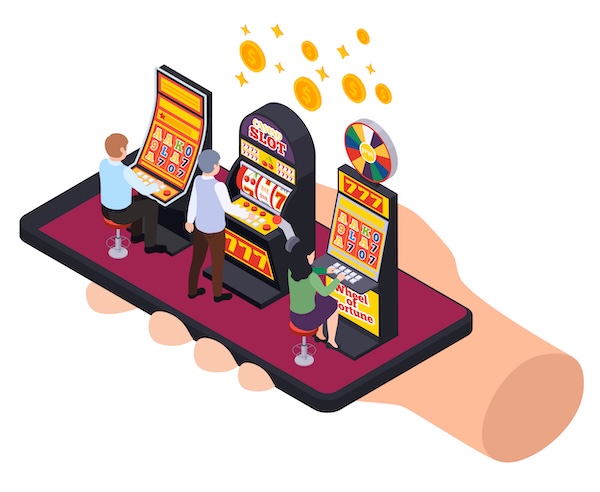 Игровые слоты на экране смартфона